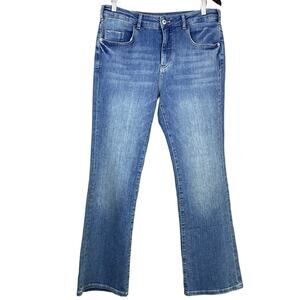 Anthropologie Pilcro The Demilune Boot Cut Jeans High Waist Blue Denim Size 31